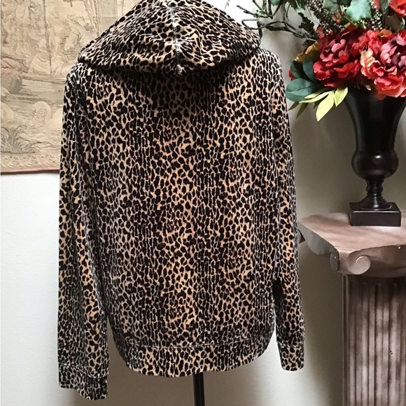 JONES NEW YORK animal print jacket, size large, long sleeve, hooded - Picture 7 of 10